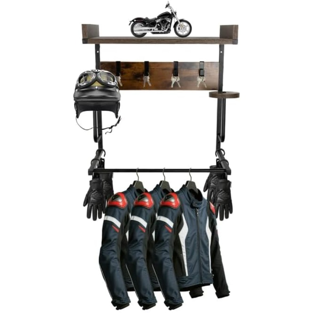 Cycling Gear Wall Organizer - Motorhelmhouder met 4 handschoenenhouders en 4