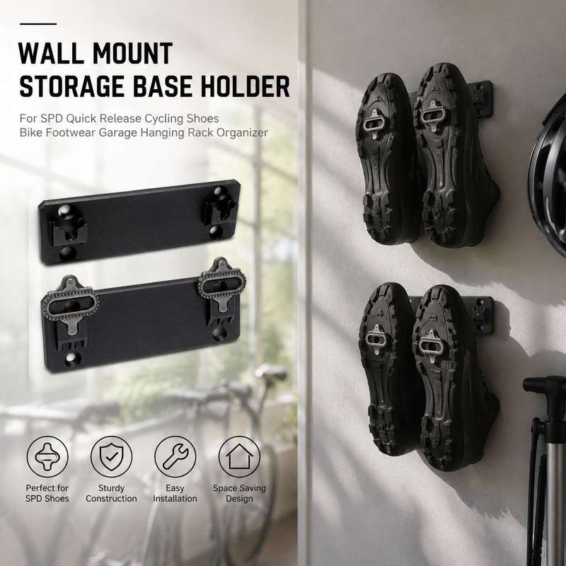 Cycling Gear Wall Organizer - Wandmontage opbergbasis houder voor SPD snelontgrendelbare