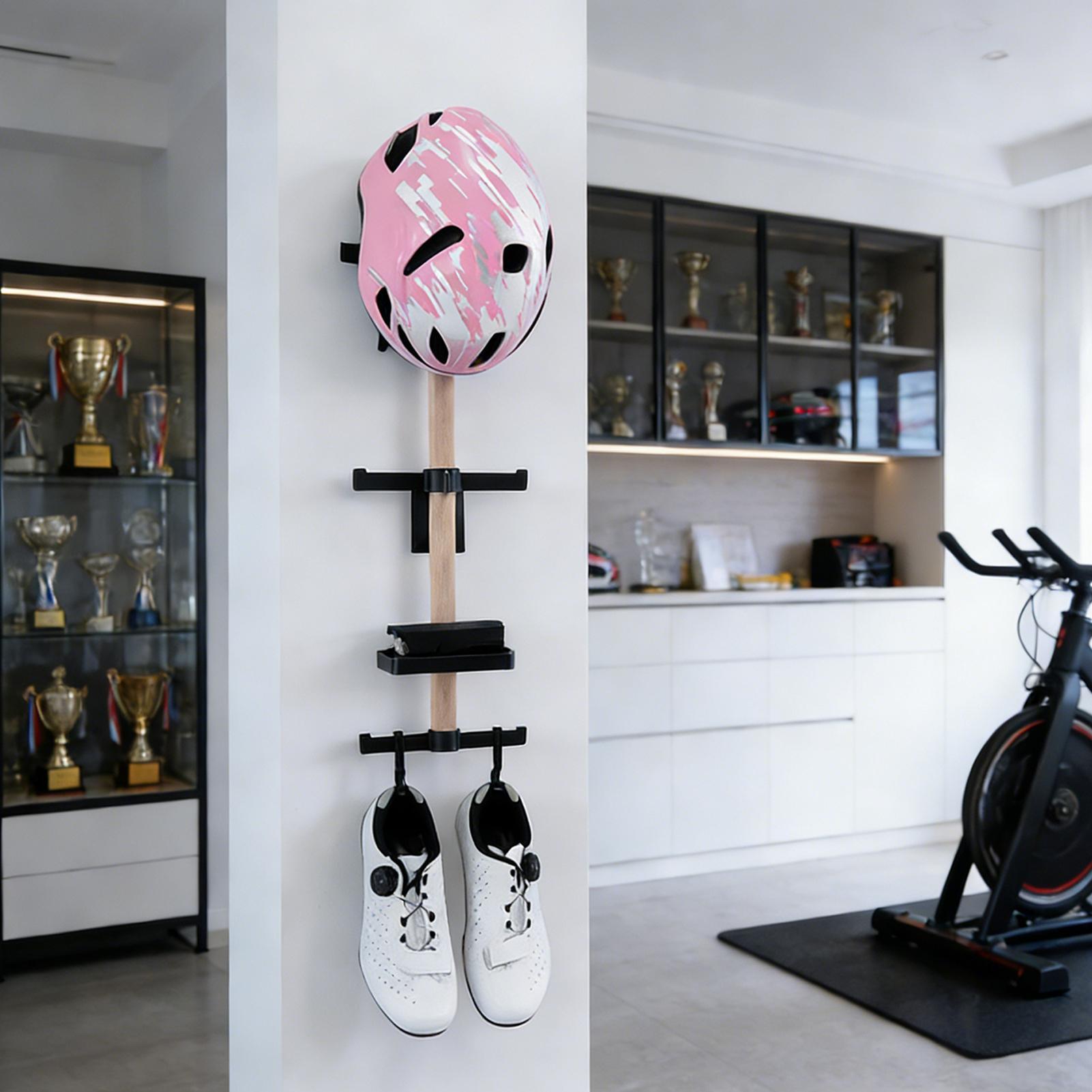 Cycling Gear Wall Organizer - Fietsuitrusting wandrek, ruimtebesparende organizer voor fietsaccessoires