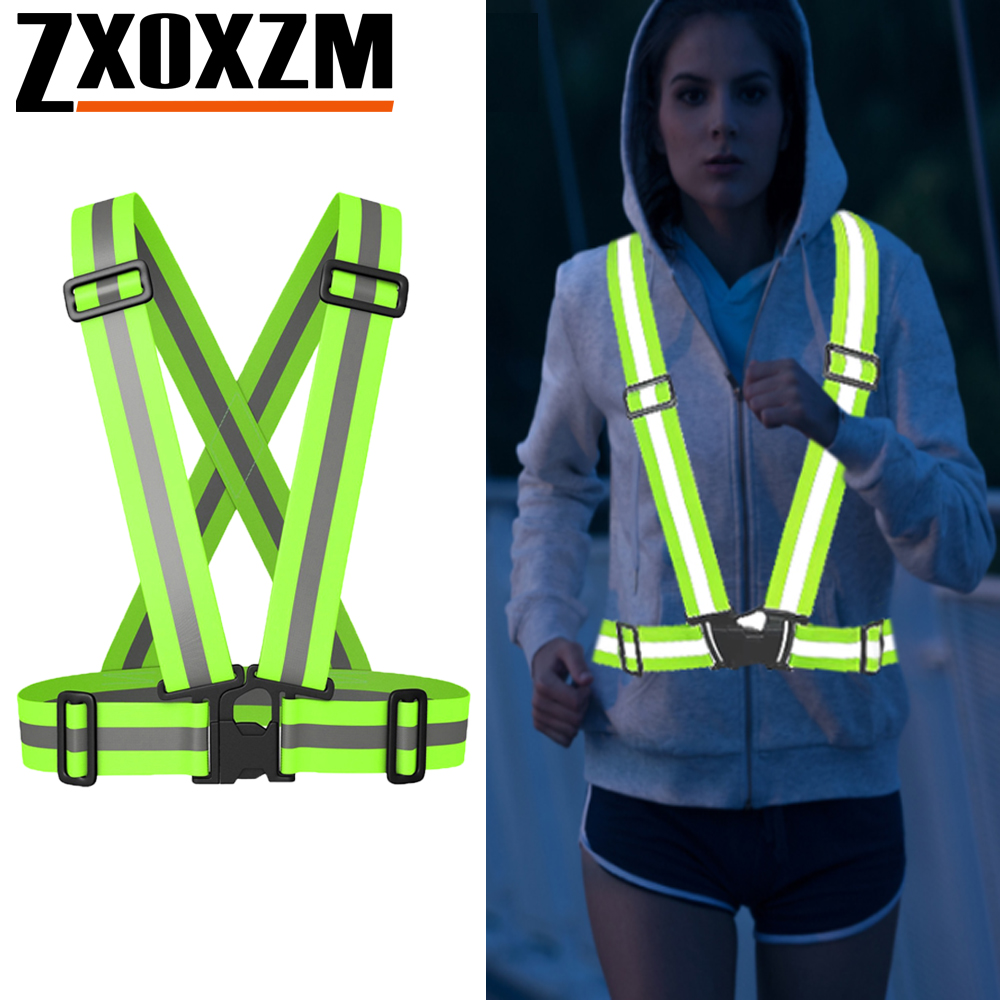 Reflective Cycling Vest - 1 stuks nachtloopvest hoge zichtbaarheid reflecterend,