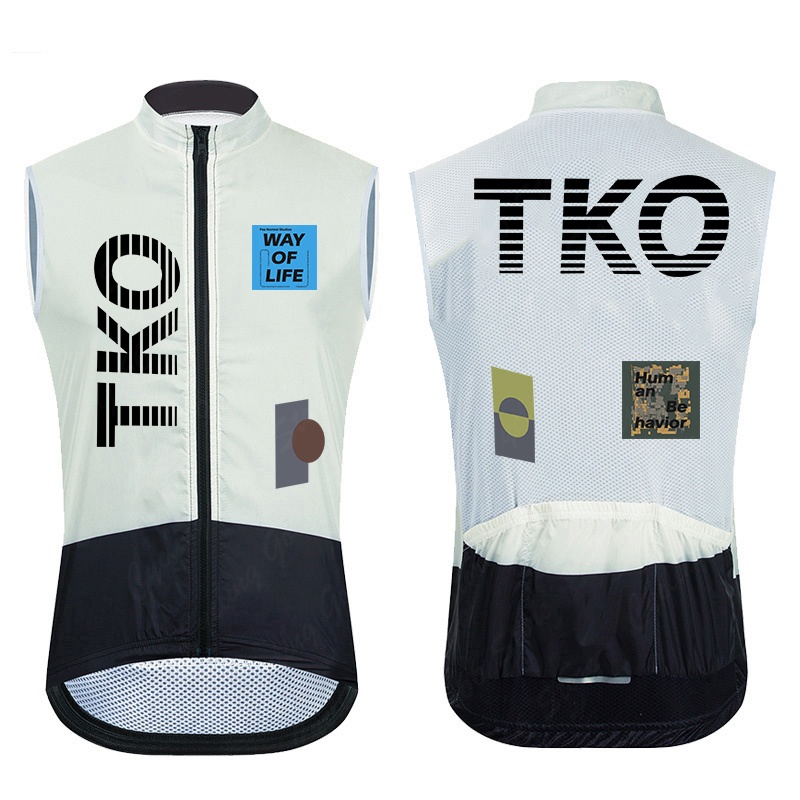 Reflective Cycling Vest - TKO Heren Winddicht Waterdicht Lichtgewicht Mouwloos