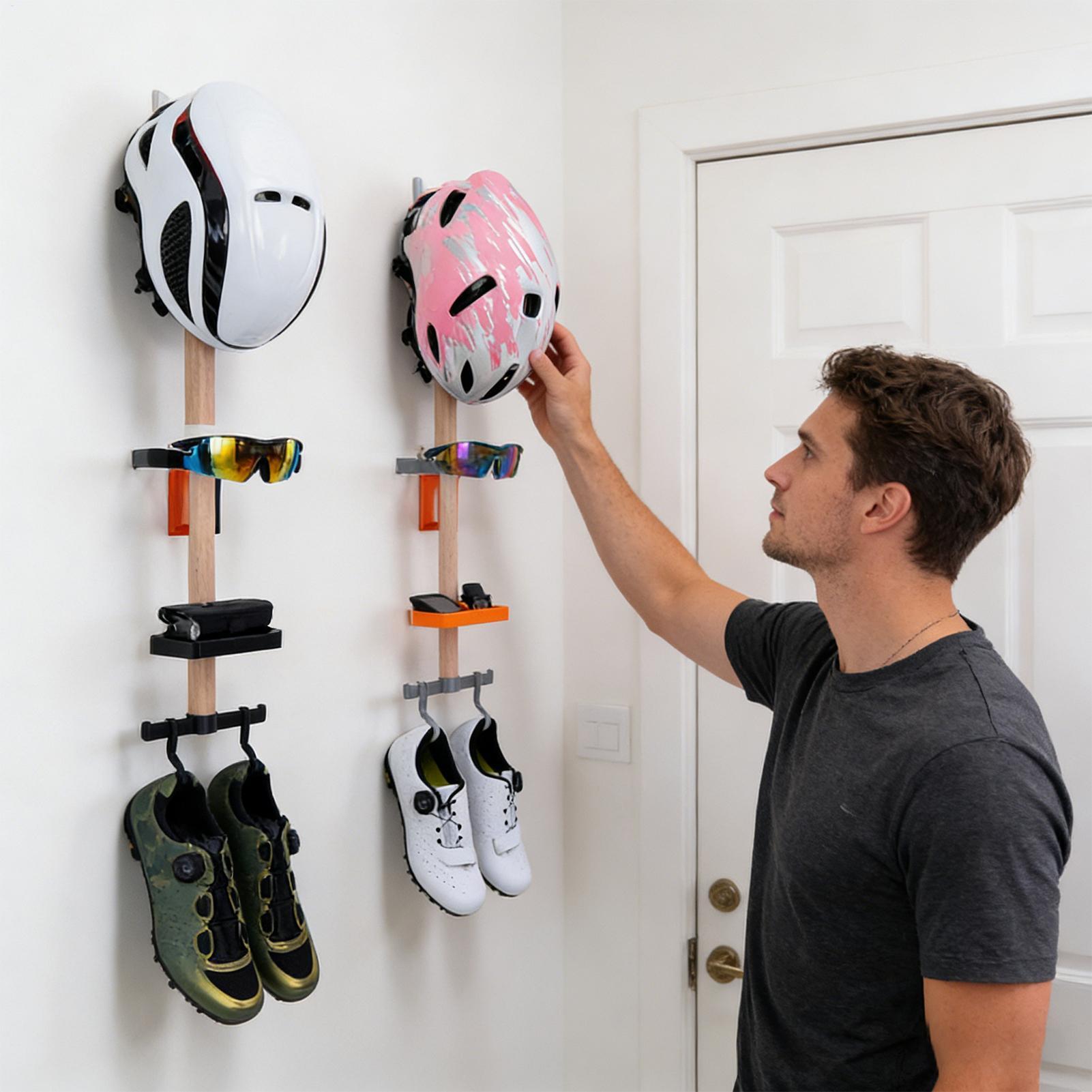 Cycling Gear Wall Organizer - Verticale organizer voor fietsuitrusting, wandgemonteerde houder