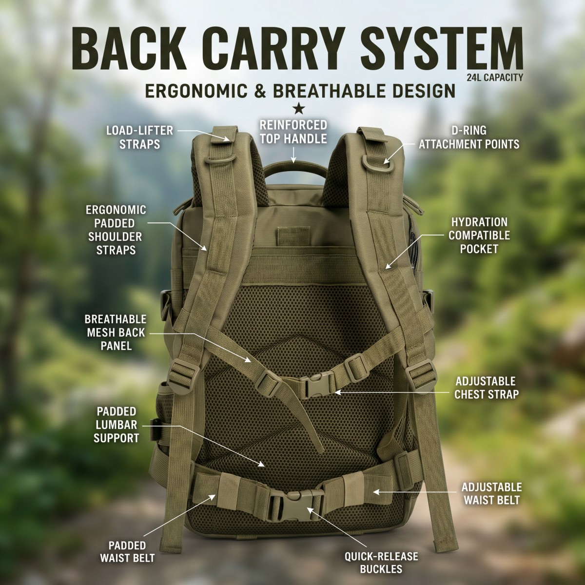 24L Molle Tactische Rugzak voo - Cycling Gear Duffle recensie en prijs