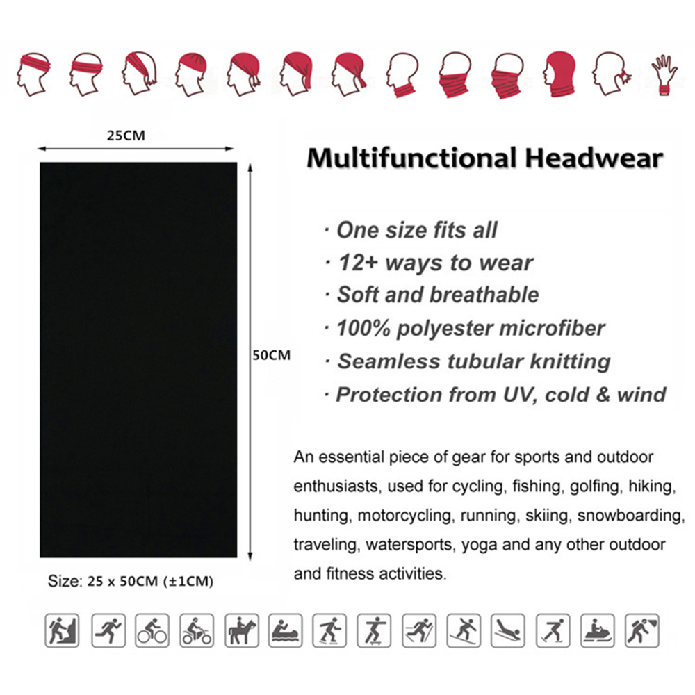 Naadloze effen kleur bandana's - Cycling Gear Man recensie en prijs