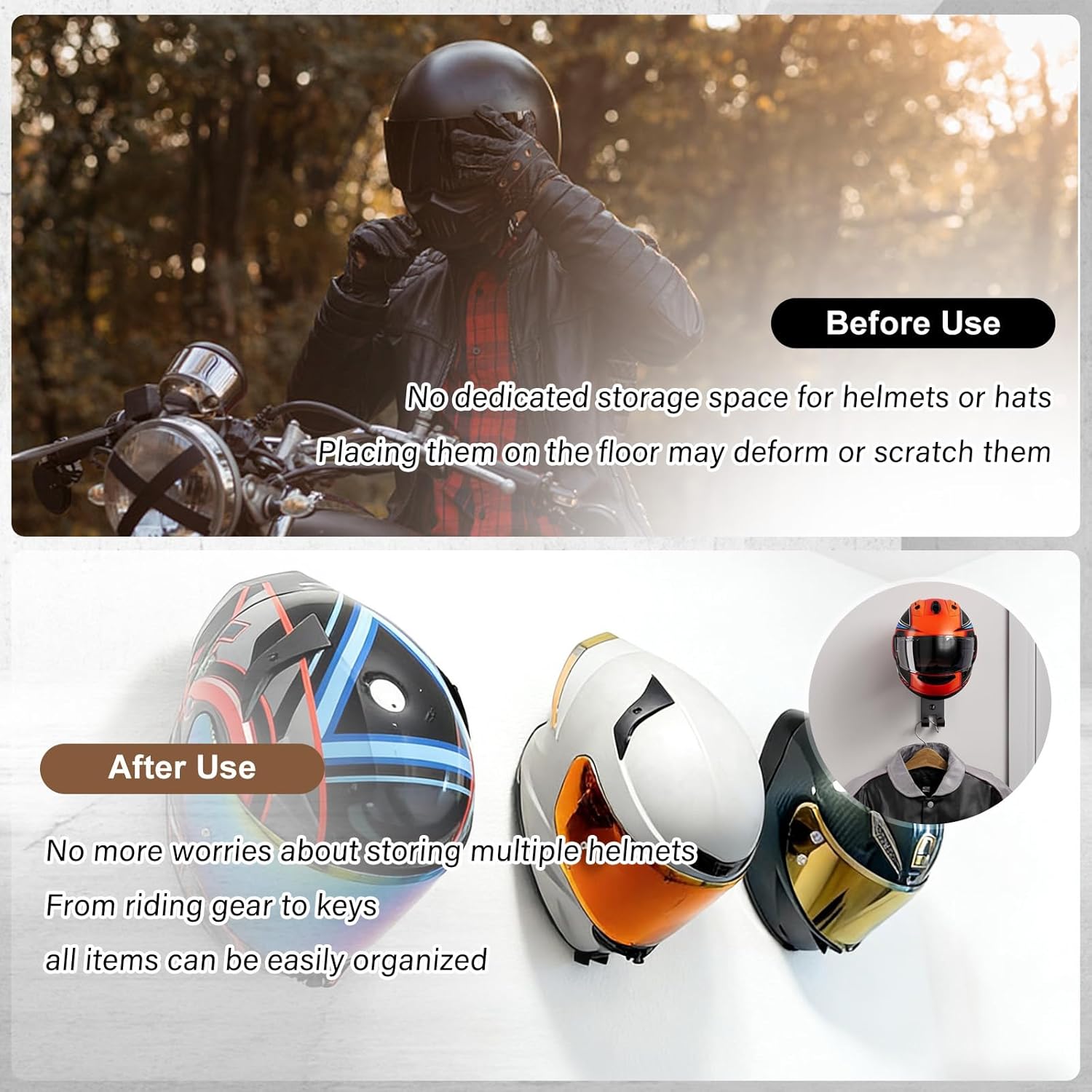 Wandbevestiging voor motorhelm - Cycling Gear Wall Organizer recensie en prijs